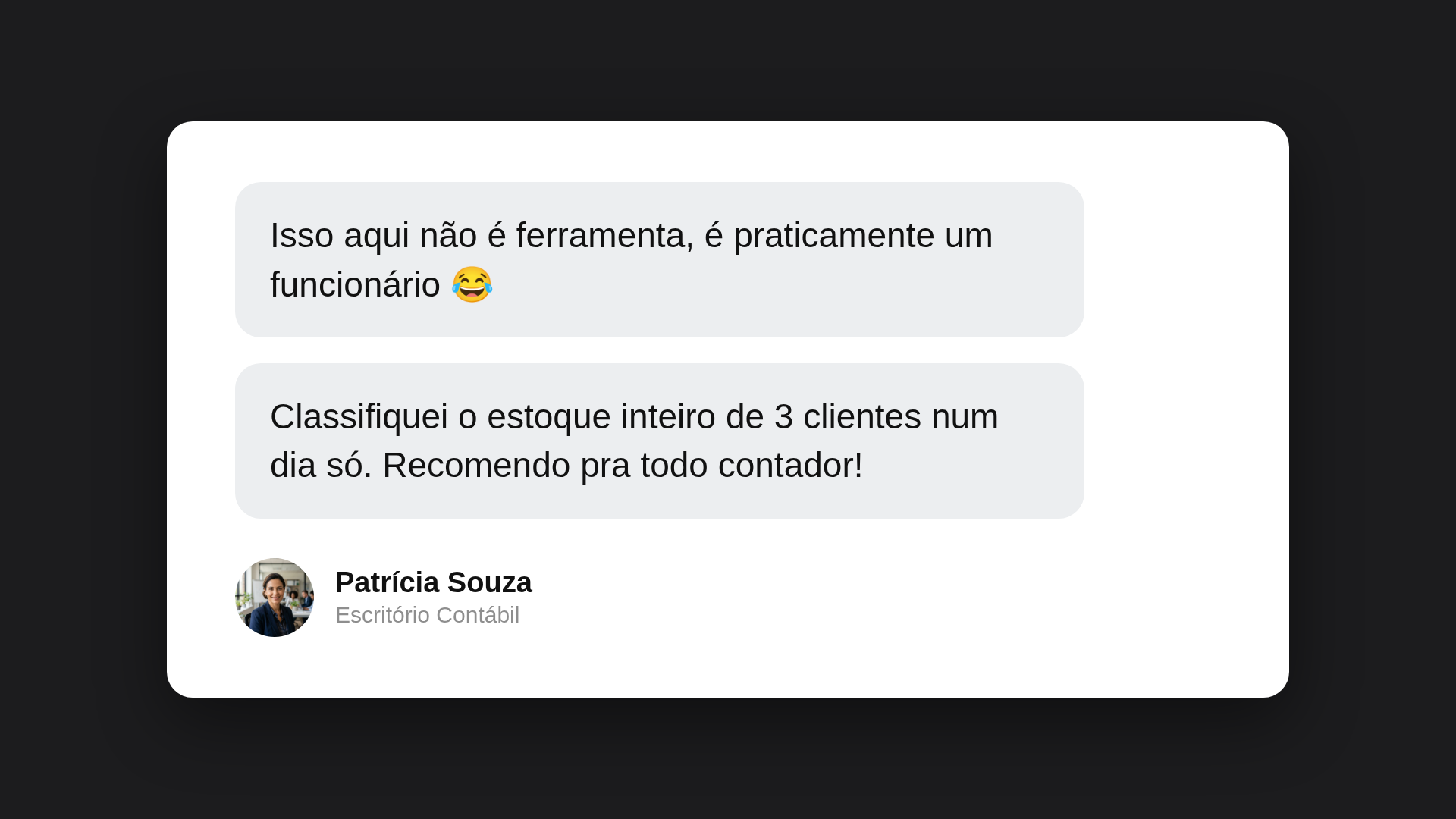 Depoimento de cliente sobre o FiscoPro